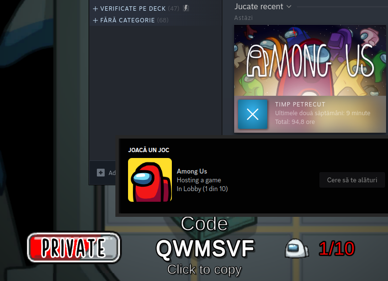 Among Us running from Steam